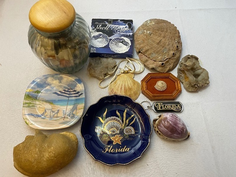 lot 730 image: Vintage Florida Decor Items As Seen In Photo