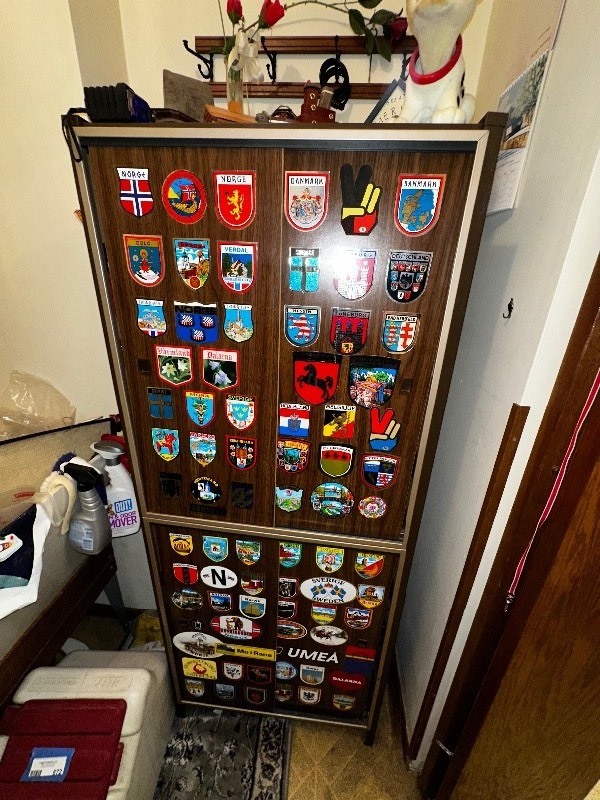 lot 859 image: Variety of Vintage Items as Seen in Photo and Metal Storage Cabinet