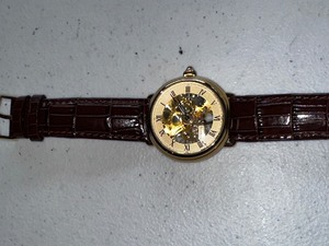 lot 967 image: Stauer Mens Watch with Leather Watch Band Manual Wind