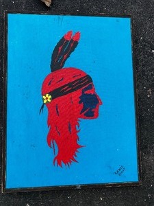 lot 1039 image: Signed Lance Cloud Native American Painting