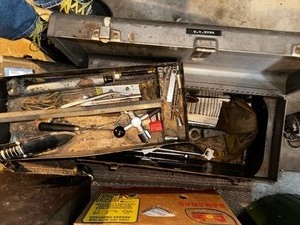 lot 1010 image: Metal Tool Box with Tools