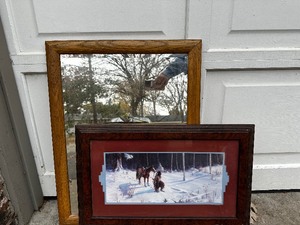 lot 903 image: Gary Artzt Southwest Winter Framed Print and Framed Mirror Estimated Value $75
