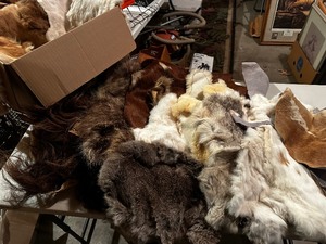 lot 989 image: Bin of Fur Remnants for Art Projects
