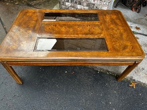 lot 1060 image: Wood and Glass Coffee Table Measuring 45x28x15