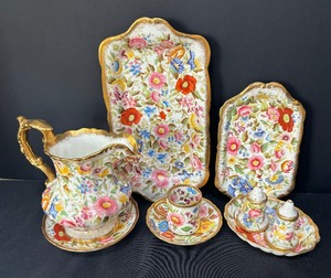 lot 51 image: Vintage Hammersley Queen Ann Plates, Petite Platters, SaltPepper Shakers, Pitcher and More