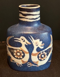 lot 75 image: Vintage Royal Copenhagen Aluminia N. Thorsson Rooster Vase