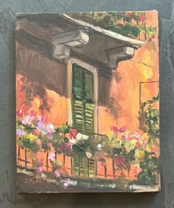 lot 91 image: Incredible Italian Days Original Oil on Canvas Painting by Carole Foret