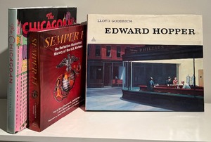 lot 160 image: Three Beautiful Coffee Books  Semper FI, The Chicagoan and Edward Hopper