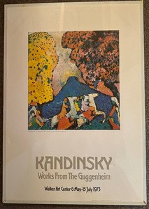 lot 151 image: Vintage Large Poster Kandinsky Works from The Guggenheim Walker Art Center Blue Mountain No 84
