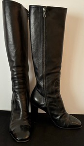 lot 145 image: Gorgeous Tall Black Boots by Dries Van Noten