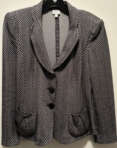 lot 110 image: Armani Collezioni Black and Gray Chevron Blazer