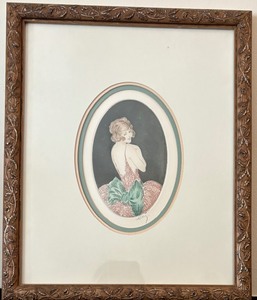 lot 14 image: Vintage Art Nouveau Style Print