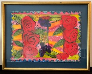 lot 35 image: Wall Art Framed Art 6 Roses by Roz Marshall November 92