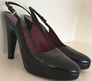 lot 37 image: Prada Black Sling Back High Heels
