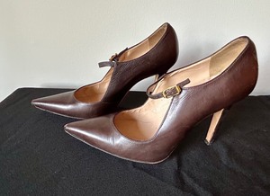 lot 137 image: Manolo Blahnik Mary Jane Patent Leather Pumps