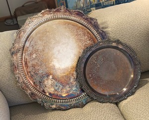 lot 206 image: Two Sensational Silver Plated Serving Trays