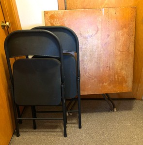 lot 207 image: Folding Table and Two Folding Chairs