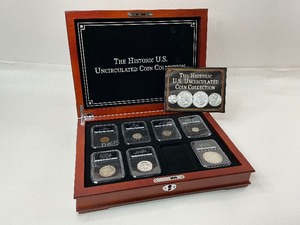lot 8 image: Historic U.S. Uncirculated Coin Collection in Cherrywood Box