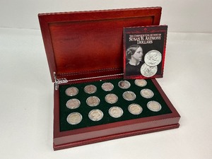 lot 31 image: Complete Collection of SBA Dollars in Cherrywood Box