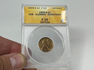 lot 34 image: Anacs Certified Wheat Penny 1909-S VDB