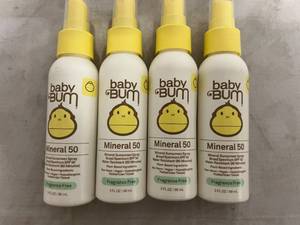 lot 50 image: 4 Bottles of Baby Bum Mineral 50 Sunscreen Spray