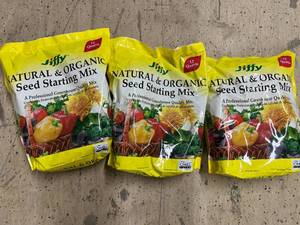 lot 75 image: 3 Bags of Jiffy Natural & Organic Seed Starting Mix