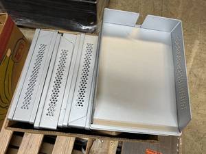 lot 94 image: Box of Metal Desk Organizer Trays