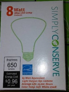 lot 21 image: Simply Conserve LED Lightbulbs (New, 24), 8 W.