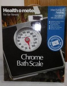 lot 717 image: New Health  O- Meter Chrome Bath Scale.