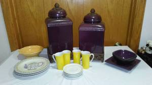 lot 751 image: Gracious Goods Purple Canisters (2) And More