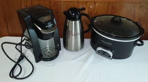 lot 771 image: Keurig Coffee Pot, Pot Crock Brand Crock Pot.