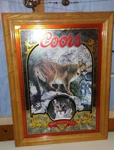 lot 126 image: Coors Beer Mirror Nature Series #3 Mountain Lion