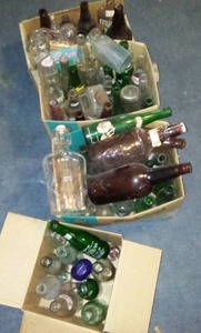 lot 129 image: Collection of Vintage Soda Bottles and Glass Containers