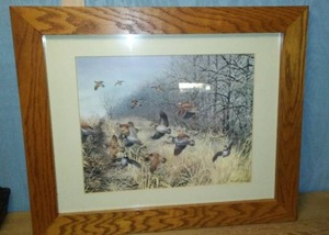 lot 143 image: Framed Artwork by Maynard Reese Featuring Hunting Scene