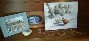 lot 154 image: Set of Collectible Pheasant-Themed Artwork and Decor Items