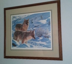 lot 264 image: Framed Art Print of Wolves by Paul Krapf, Limited Edition #830950