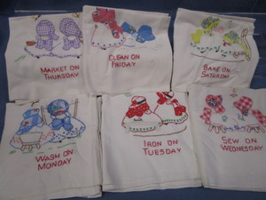 lot 26 image: Embroidered Dish Towels