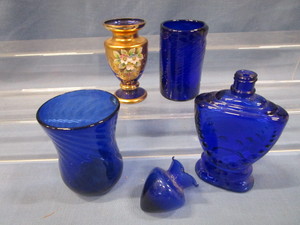 lot 67 image: Cobalt Vases, Bottles