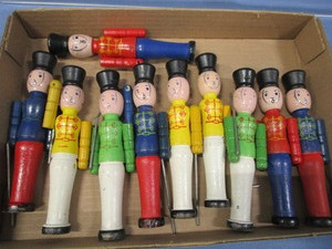lot 102 image: Vintage Wooden Soldiers