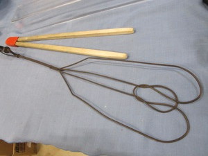 lot 143 image: Rug Beater, Laundry Tongs