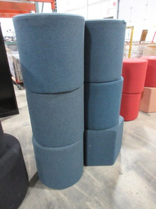 lot 309 image: BLU DOT UPHOLSTERED OTTOMANS