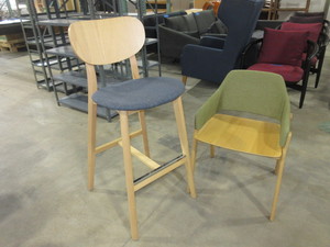 lot 328 image: ALLERMUIR AND BLU DOT CHAIR AND STOOL