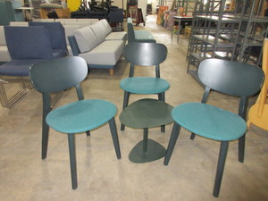 lot 332 image: ALLERMUIR SIDE CHAIRS AND ALLERMUIR SPARKLE SIDE TABLE