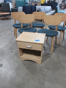lot 333 image: ALLERMUIR SIDE CHAIRS  AND LAMINATE END TABLE