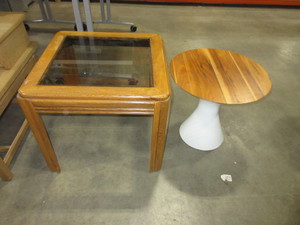 lot 350 image: HIGHTOWER OCCASIONAL TABLE WITH OAK END TABLE