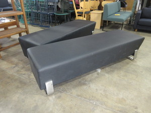 lot 354 image: A PAIR OFM BENCHES WITH CHROME SLED BASES