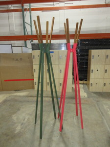 lot 394 image: COLORFUL COAT RACKS