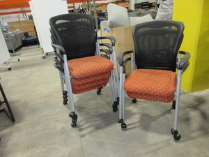 lot 429 image: OFFICE MASTER MESH BACK STACK CHAIRS