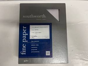 500 sheets Southworth Fine Paper-White, wove, Watermarked,20lb paper,
