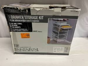 5 Drawer Storage Kit-3 Large & 2 Small Sliding Wire Storage Baskets